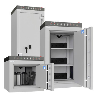 Armoires de stockage et de charge pour batteries Lithium-ion HARTMANN TRESORE avec protection incendie certifiée.